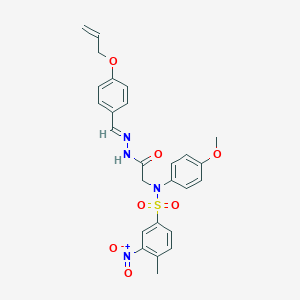 molecular formula C26H26N4O7S B393350 N-(2-{2-[4-(allyloxy)benzylidene]hydrazino}-2-oxoethyl)-3-nitro-N-(4-methoxyphenyl)-4-methylbenzenesulfonamide 