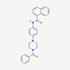 molecular formula C28H25N3O2 B3933503 N-{4-[4-(phenylcarbonyl)piperazin-1-yl]phenyl}naphthalene-1-carboxamide 