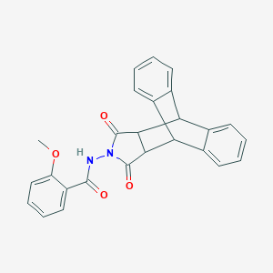 molecular formula C26H20N2O4 B393351 N-(16,18-dioxo-17-azapentacyclo[6.6.5.0~2,7~.0~9,14~.0~15,19~]nonadeca-2,4,6,9,11,13-hexaen-17-yl)-2-methoxybenzamide 