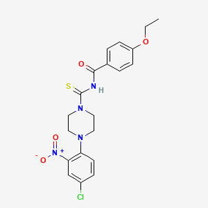 molecular formula C20H21ClN4O4S B3933521 N-{[4-(4-chloro-2-nitrophenyl)piperazin-1-yl]carbonothioyl}-4-ethoxybenzamide 