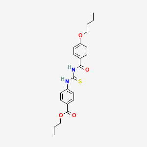 molecular formula C22H26N2O4S B3933522 Propyl 4-({[(4-butoxyphenyl)carbonyl]carbamothioyl}amino)benzoate 