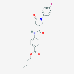 molecular formula C22H23FN2O4 B393355 BUTYL 4-[1-(4-FLUOROPHENYL)-5-OXOPYRROLIDINE-3-AMIDO]BENZOATE 