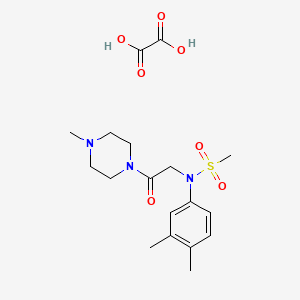molecular formula C18H27N3O7S B3933574 N-(3,4-dimethylphenyl)-N-[2-(4-methylpiperazin-1-yl)-2-oxoethyl]methanesulfonamide;oxalic acid 