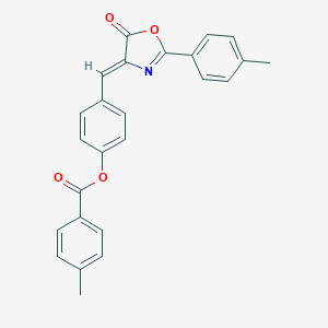 molecular formula C25H19NO4 B393359 4-{[(4Z)-2-(4-METHYLPHENYL)-5-OXO-4,5-DIHYDRO-1,3-OXAZOL-4-YLIDENE]METHYL}PHENYL 4-METHYLBENZOATE 