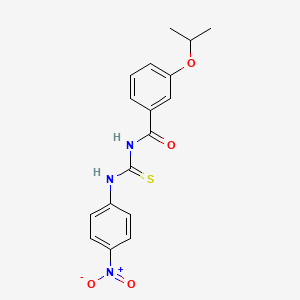 molecular formula C17H17N3O4S B3933698 N-[(4-nitrophenyl)carbamothioyl]-3-(propan-2-yloxy)benzamide 