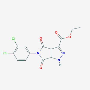 molecular formula C14H11Cl2N3O4 B393371 Ethyl 5-(3,4-dichlorophenyl)-4,6-dioxo-1,3a,4,5,6,6a-hexahydropyrrolo[3,4-c]pyrazole-3-carboxylate 