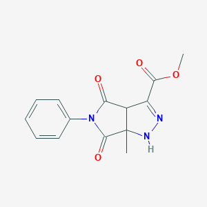 molecular formula C14H13N3O4 B393372 Methyl 6a-methyl-4,6-dioxo-5-phenyl-1,3a,4,5,6,6a-hexahydropyrrolo[3,4-c]pyrazole-3-carboxylate 