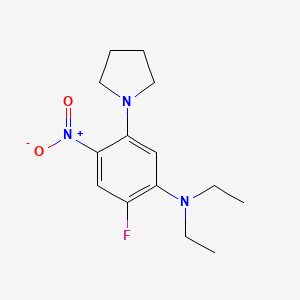 molecular formula C14H20FN3O2 B3933909 N,N-DIETHYL-N-[2-FLUORO-4-NITRO-5-(1-PYRROLIDINYL)PHENYL]AMINE 