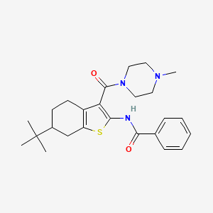 molecular formula C25H33N3O2S B3933921 N-[6-tert-butyl-3-(4-methylpiperazine-1-carbonyl)-4,5,6,7-tetrahydro-1-benzothiophen-2-yl]benzamide 