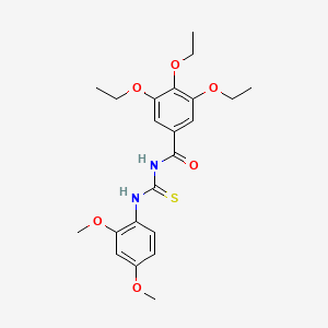 molecular formula C22H28N2O6S B3933993 N-[(2,4-dimethoxyphenyl)carbamothioyl]-3,4,5-triethoxybenzamide 