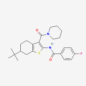 molecular formula C25H31FN2O2S B3934020 N-[6-tert-butyl-3-(piperidine-1-carbonyl)-4,5,6,7-tetrahydro-1-benzothiophen-2-yl]-4-fluorobenzamide 
