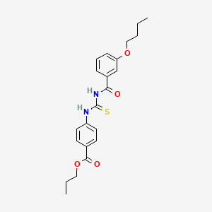 molecular formula C22H26N2O4S B3934025 Propyl 4-({[(3-butoxyphenyl)carbonyl]carbamothioyl}amino)benzoate 