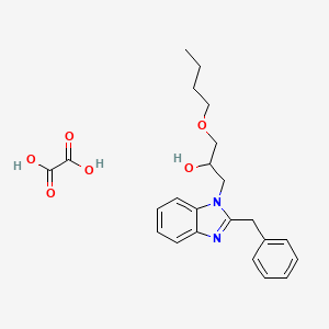 molecular formula C23H28N2O6 B3934036 1-(2-Benzylbenzimidazol-1-yl)-3-butoxypropan-2-ol;oxalic acid 