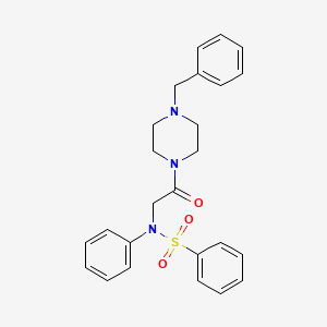 molecular formula C25H27N3O3S B3934067 N-[2-(4-benzylpiperazin-1-yl)-2-oxoethyl]-N-phenylbenzenesulfonamide 