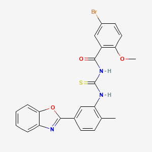 molecular formula C23H18BrN3O3S B3934184 N-{[5-(1,3-benzoxazol-2-yl)-2-methylphenyl]carbamothioyl}-5-bromo-2-methoxybenzamide 