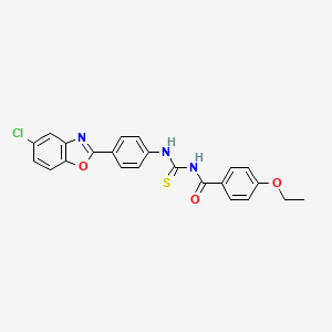 molecular formula C23H18ClN3O3S B3934264 N-{[4-(5-chloro-1,3-benzoxazol-2-yl)phenyl]carbamothioyl}-4-ethoxybenzamide 