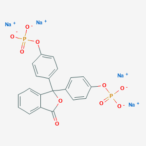 molecular formula C20H12Na4O10P2 B039343 Tetrasodium;[4-[3-oxo-1-(4-phosphonatooxyphenyl)-2-benzofuran-1-yl]phenyl] phosphate CAS No. 123334-09-8