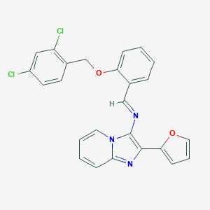 molecular formula C25H17Cl2N3O2 B393430 N-{2-[(2,4-dichlorobenzyl)oxy]benzylidene}-N-[2-(2-furyl)imidazo[1,2-a]pyridin-3-yl]amine 