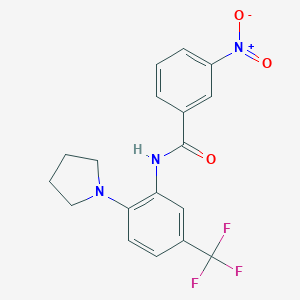 molecular formula C18H16F3N3O3 B393436 3-nitro-N-[2-(1-pyrrolidinyl)-5-(trifluoromethyl)phenyl]benzamide 