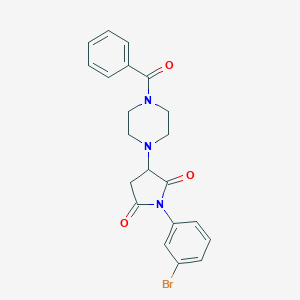 molecular formula C21H20BrN3O3 B393440 3-(4-Benzoyl-1-piperazinyl)-1-(3-bromophenyl)-2,5-pyrrolidinedione CAS No. 312498-57-0