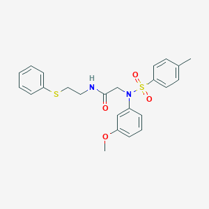 molecular formula C24H26N2O4S2 B3934447 2-(3-methoxy-N-(4-methylphenyl)sulfonylanilino)-N-(2-phenylsulfanylethyl)acetamide 