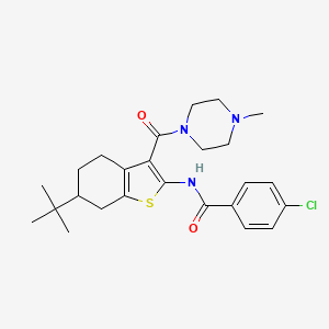 molecular formula C25H32ClN3O2S B3934505 N-[6-tert-butyl-3-(4-methylpiperazine-1-carbonyl)-4,5,6,7-tetrahydro-1-benzothiophen-2-yl]-4-chlorobenzamide 