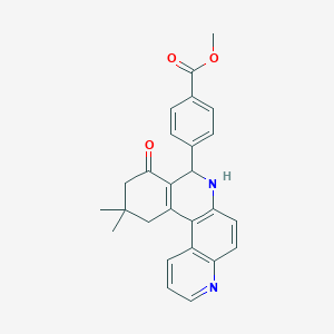 molecular formula C26H24N2O3 B3934527 METHYL 4-{11,11-DIMETHYL-9-OXO-7H,8H,9H,10H,11H,12H-CYCLOHEXA[A]4,7-PHENANTHROLIN-8-YL}BENZOATE 