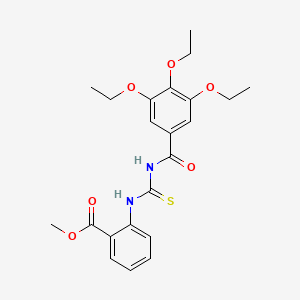 molecular formula C22H26N2O6S B3934561 methyl 2-({[(3,4,5-triethoxyphenyl)carbonyl]carbamothioyl}amino)benzoate CAS No. 6453-51-6