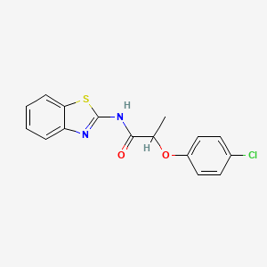 molecular formula C16H13ClN2O2S B3934571 N-(1,3-benzothiazol-2-yl)-2-(4-chlorophenoxy)propanamide 
