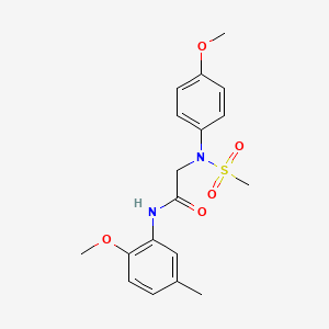 molecular formula C18H22N2O5S B3934602 N-(2-methoxy-5-methylphenyl)-N~2~-(4-methoxyphenyl)-N~2~-(methylsulfonyl)glycinamide 