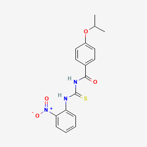 molecular formula C17H17N3O4S B3934626 N-[(2-nitrophenyl)carbamothioyl]-4-(propan-2-yloxy)benzamide 