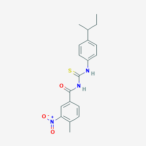 molecular formula C19H21N3O3S B3934645 N-{[4-(butan-2-yl)phenyl]carbamothioyl}-4-methyl-3-nitrobenzamide 