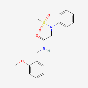 molecular formula C17H20N2O4S B3934674 N-[(2-methoxyphenyl)methyl]-2-(N-methylsulfonylanilino)acetamide 