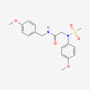 molecular formula C18H22N2O5S B3934716 N-(4-methoxybenzyl)-N~2~-(4-methoxyphenyl)-N~2~-(methylsulfonyl)glycinamide 