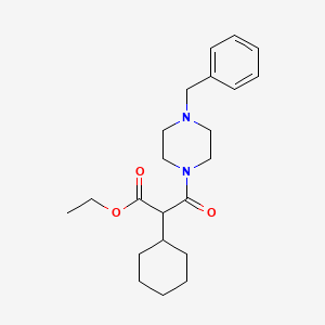 molecular formula C22H32N2O3 B3934757 Ethyl 3-(4-benzylpiperazin-1-yl)-2-cyclohexyl-3-oxopropanoate 