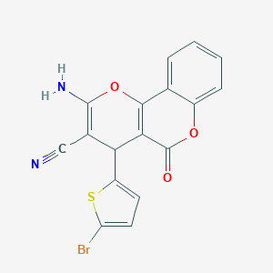 molecular formula C17H9BrN2O3S B393477 2-amino-4-(5-bromo-2-thienyl)-5-oxo-4H,5H-pyrano[3,2-c]chromene-3-carbonitrile CAS No. 297162-18-6