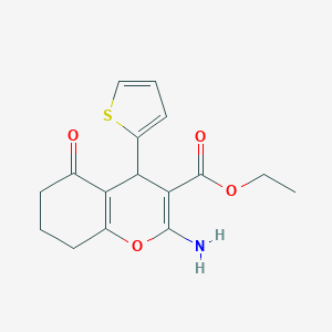 molecular formula C16H17NO4S B393481 Ethyl 2-amino-5-oxo-4-thiophen-2-yl-4,6,7,8-tetrahydrochromene-3-carboxylate CAS No. 329934-92-1
