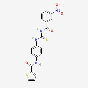 molecular formula C19H14N4O4S2 B3934816 N-[4-({[(3-nitrophenyl)carbonyl]carbamothioyl}amino)phenyl]thiophene-2-carboxamide 