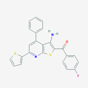 molecular formula C24H15FN2OS2 B393483 [3-Amino-4-phenyl-6-(2-thienyl)thieno[2,3-b]pyridin-2-yl](4-fluorophenyl)methanone CAS No. 339156-75-1