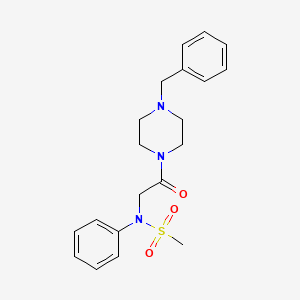 molecular formula C20H25N3O3S B3934830 N-[2-(4-benzylpiperazin-1-yl)-2-oxoethyl]-N-phenylmethanesulfonamide 