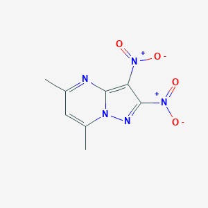 molecular formula C8H7N5O4 B393497 5,7-Dimethyl-2,3-dinitropyrazolo[1,5-a]pyrimidine 