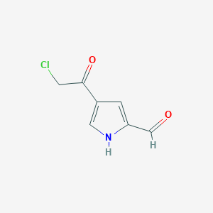 molecular formula C7H6ClNO2 B039350 4-(2-chloroacetyl)-1H-pyrrole-2-carbaldehyde CAS No. 115027-23-1