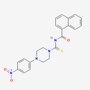 molecular formula C22H20N4O3S B3935059 N-[4-(4-nitrophenyl)piperazine-1-carbothioyl]naphthalene-1-carboxamide 