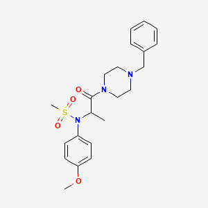 molecular formula C22H29N3O4S B3935078 N-[1-(4-benzylpiperazin-1-yl)-1-oxopropan-2-yl]-N-(4-methoxyphenyl)methanesulfonamide 