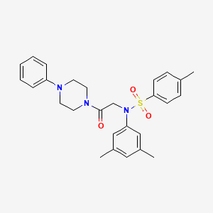 molecular formula C27H31N3O3S B3935110 N-(3,5-dimethylphenyl)-4-methyl-N-[2-oxo-2-(4-phenylpiperazin-1-yl)ethyl]benzenesulfonamide 