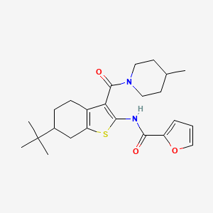 molecular formula C24H32N2O3S B3935220 N-[6-tert-butyl-3-(4-methylpiperidine-1-carbonyl)-4,5,6,7-tetrahydro-1-benzothiophen-2-yl]furan-2-carboxamide 