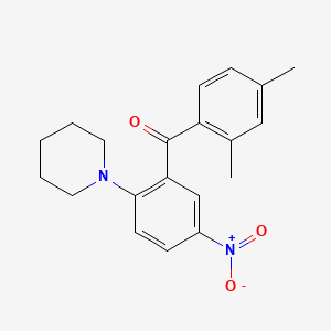 molecular formula C20H22N2O3 B3935243 (2,4-DIMETHYLPHENYL)(5-NITRO-2-PIPERIDINOPHENYL)METHANONE 