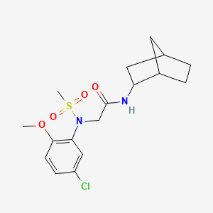 molecular formula C17H23ClN2O4S B3935262 N-(2-bicyclo[2.2.1]heptanyl)-2-(5-chloro-2-methoxy-N-methylsulfonylanilino)acetamide 