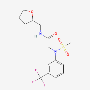 molecular formula C15H19F3N2O4S B3935363 N-[(OXOLAN-2-YL)METHYL]-2-{N-[3-(TRIFLUOROMETHYL)PHENYL]METHANESULFONAMIDO}ACETAMIDE 
