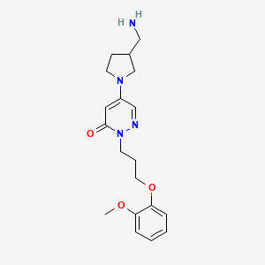 molecular formula C19H26N4O3 B3935542 5-[3-(Aminomethyl)pyrrolidin-1-yl]-2-[3-(2-methoxyphenoxy)propyl]pyridazin-3-one 